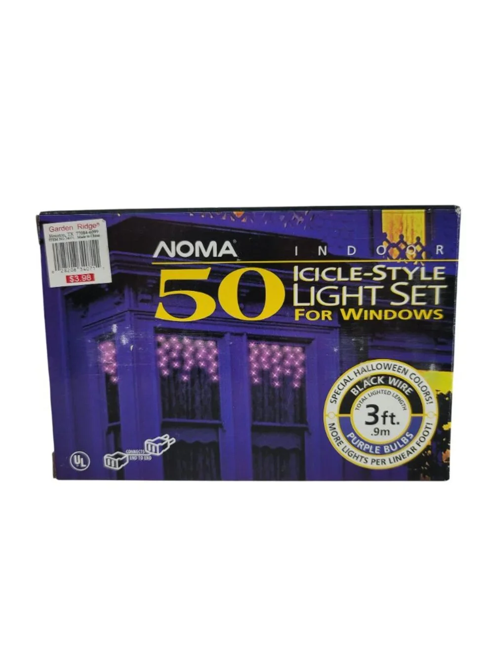 Noma Halloween Icicle Lights 50 EA Lot x6 3FT Orange Purple Indoor Tested NEW